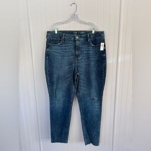 Old Navy | High-Rise OG Straight Secret Smooth Pocket Distressed Denim | 18 Long